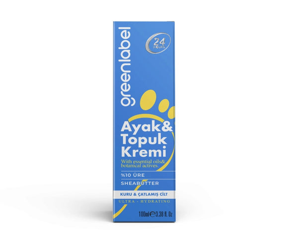 Greenlabel Cremă Reparatoare pentru Picioare și Călcâie – Cu 10% Uree, Unt de Shea și Ulei de Arbore de Ceai | 100 ml