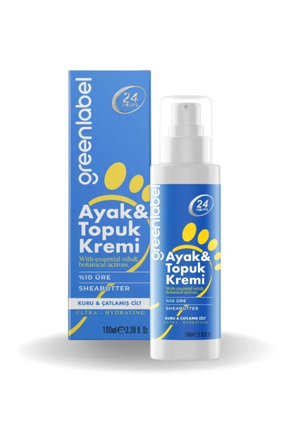 Greenlabel Cremă Reparatoare pentru Picioare și Călcâie – Cu 10% Uree, Unt de Shea și Ulei de Arbore de Ceai | 100 ml